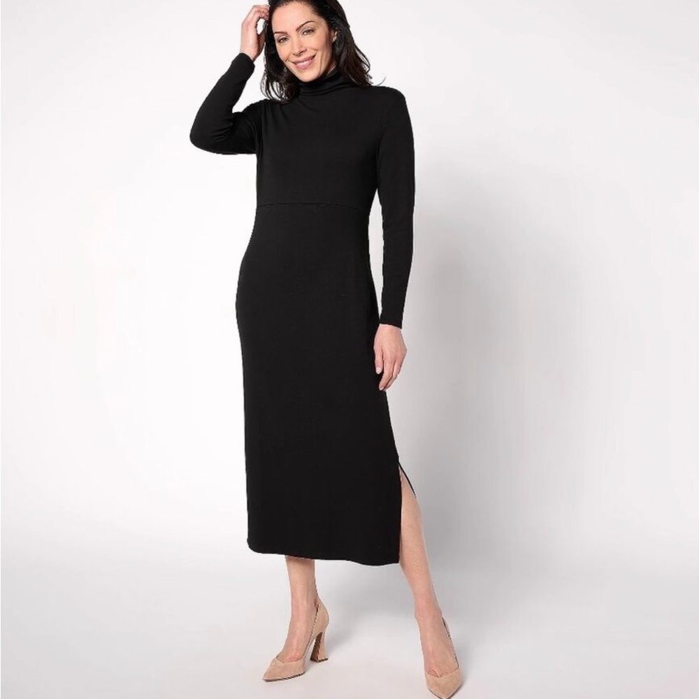 Renee Greenstein  Women With Control Elegant Black Turtleneck Dress NWT